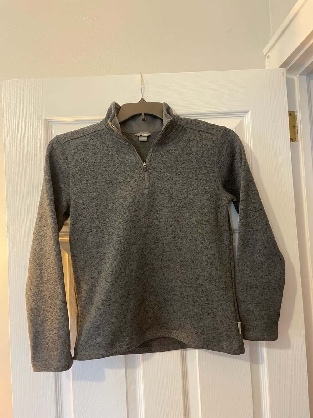 Eddie Bauer Kids M(10/12) Grey Heathered 1/4 Zip Fleece Pullover